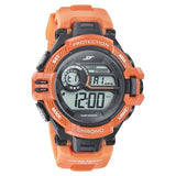 Sonata Men's Digital Watch With Orange Plastic Strap, 77075PP06