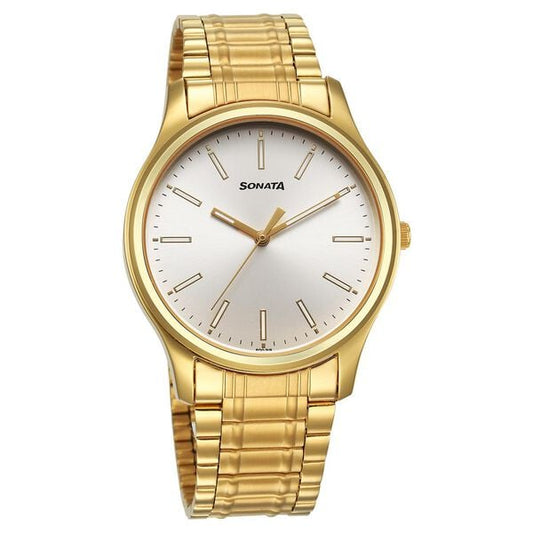 Sonata, Men, Analog, Watch, Silver Dial, Stainless steel Strap, 77082YM10