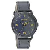 Sonata Men's Watch Analog Dual Colour Dial With Black Leather Strap, 77085PL03