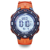 Sonata Men's Digital Watch With Orange Plastic Strap, 77095PP02