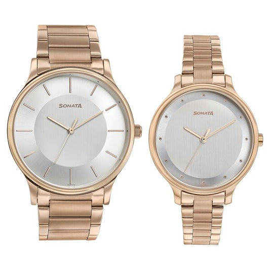 Sonata, Unisex, Analog, Watch, Silver Dial, Stainless steel Strap, 77105WM02P