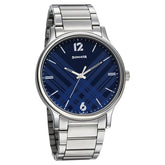 Sonata Men's Watch Analog Blue Dial With Stainless Steel Band, 77105SM01