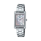 Casio Women's Watch Analog Pink Dial with Silver Stainless Steel Band, LTP-1234DS-4ADF