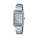 Casio Women's Watch Analog Pink Dial with Silver Stainless Steel Band, LTP-1234DS-4ADF