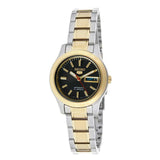 Seiko Women's Mechanical Watch Analog, Black Dial Silver & Gold Stainless Band, SYMD94K