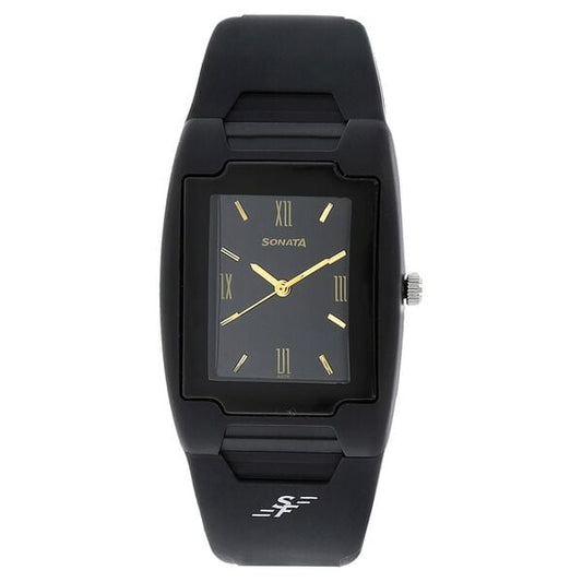 Sonata, Men, Analog, Watch, Black Dial, Plastic Strap, 7920PP13
