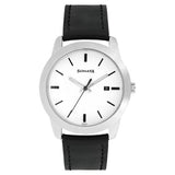 Sonata Men's Watch Analog White Dial With Black Leather Strap, 7924SL12
