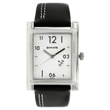 Sonata Men's Watch Analog White Dial With Black Leather Strap, 7925SL07