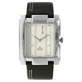 Sonata Men's Watch Analog Silver Dial With Black Leather Strap, 7946SL02
