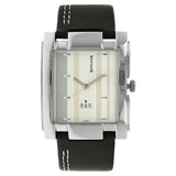 Sonata Men's Watch Analog Silver Dial With Black Leather Strap, 7946SL02