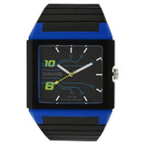 Sonata Men's Watch Analog Black Dial With Blue Plastic Strap, 7988PP03