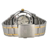 Seiko Men's Mechanical Watch, Arabic White Dial Silver Stainless Band, SNKP22J