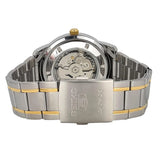 Seiko Men's Mechanical Watch, Arabic White Dial Silver Stainless Band, SNKP22J