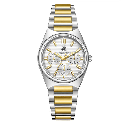 Beverly Hills Polo Club, Men's, Analog Watch, Silver Dial, with Stainless Steel Band, BH-BP3746C.330