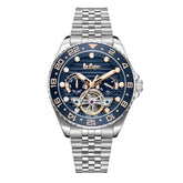 Lee Cooper Men's Automatic Watch Analog Blue Dial with Silver Stainless Steel Band, LC08192.390