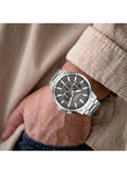 Lee Cooper Men's Multifunction Watch with Gunmetal Dial and Stainless Steel Band, LC08382.350