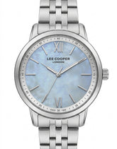 Lee Cooper Women's Analog Watch with Blue Mother Of Pearl Dial and Stainless Steel Band, LC08371.300