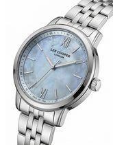 Lee Cooper Women's Analog Watch with Blue Mother Of Pearl Dial and Stainless Steel Band, LC08371.300