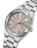 Lee Cooper Women's Analog Watch with Rose Gold Mother Of Pearl Dial and Stainless Steel Band, LC08378.300