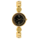 Sonata Women's Watch Analog Black Dial With Gold Stainless Steel Band, 8136YM03