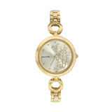 Sonata Women's Watch Analog Champagne Dial With Golden Stainless Steel Band, 8147YM03