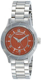 Fastrack, Women's Watch Analog, Orange Dial Stainless Steel Strap, 6139SM02