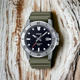 Casio, Men's Watch Analog, Black Dial Green Resin Band, MTP-VD01-3EVUDF