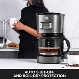 Black+Decker Premium 12 Cup Programmable Coffee Maker with 1.5L Glass Carafe, SSCM125