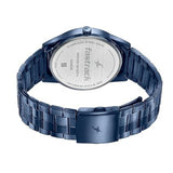 Fastrack Stunners Men's Watch Analog Blue Dial with Blue Stainless Steel Band, 3305QM02