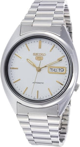 Seiko 5 Sports Men's Automatic GMT Watch, White Dial  with Stainless Steel Strap,SNXG47K