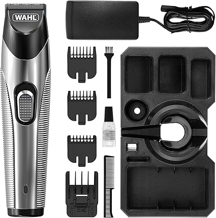 Wahl Silver Trim Rechargeable Beard Trimmer for Men Cordless,Precision Stainless Steel Blades, 09891-017