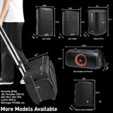 Ikarao Rolling Speaker Bag with 10mm Thick Padding and Folding Hand Truck, IK-X1TRLYBAG