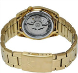 Seiko Men's Mechanical Watch Analog, White Dial with Gold Stainless Band, SNKL58K