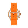 Quantum Men's Chronograph Watch Black Dial with Orange Silicone Band, HNG1083.050