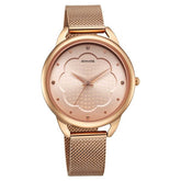 Sonata SO-87051WM02 gold dial women watch