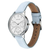 Sonata Eternia Quartz Multifuntions Analog Women's Watch With White Dial and Blue Leather Strap,87085SL01