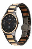 Titan Edge Ceramic Men's Watch Black Dial with Diamonds & Two-Toned Ceramic Band, 1696KC02