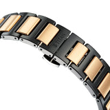 Titan Edge Ceramic Men's Watch Black Dial with Diamonds & Two-Toned Ceramic Band, 1696KC02