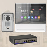 Commax Smart View IP Video Monitor 7" Connectable with PoE Switch + IP Door Bell Camera, CO-CIP-70QPT.CIP-D20YS