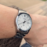 Casio Men's Watch, Silver Dial Silver Stainless Steel Strap, MTP-VD03D-7A