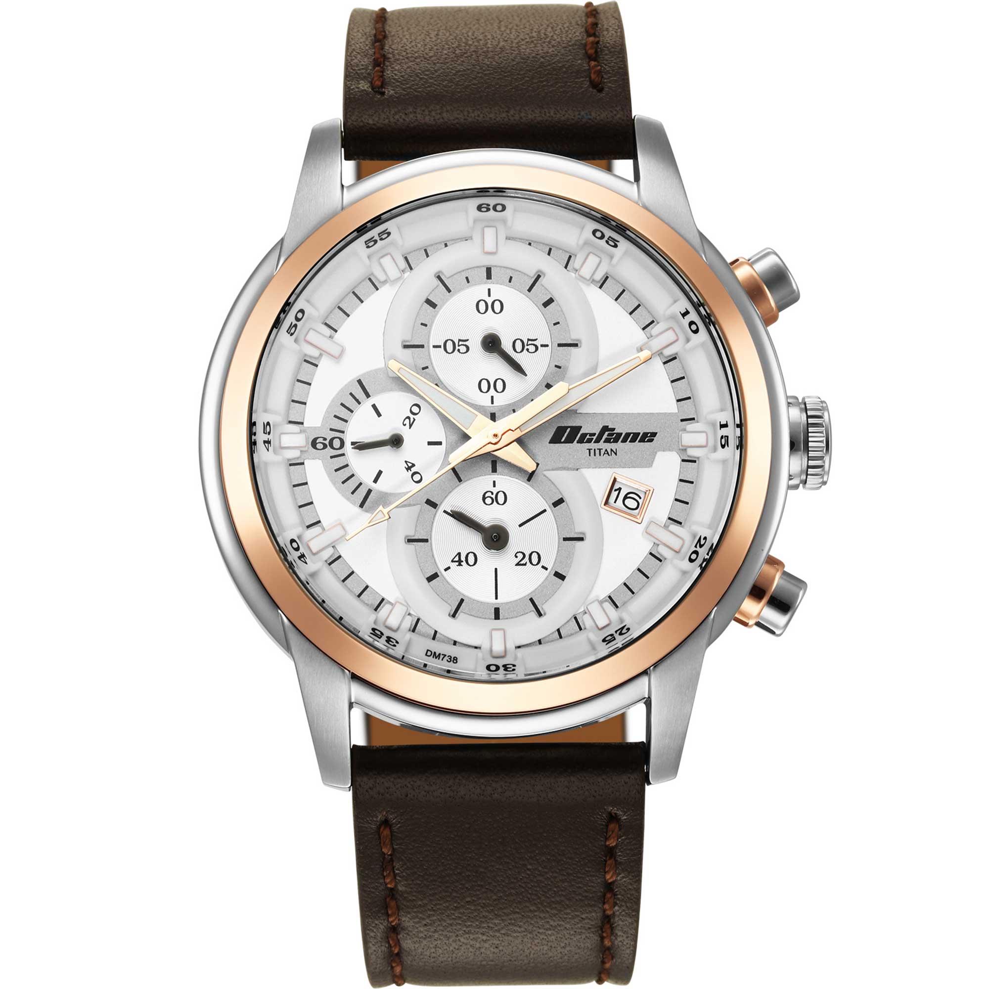 Titan, Men's, Analog Watch, Silver Dial, with Leather Band, TI-90086KL02