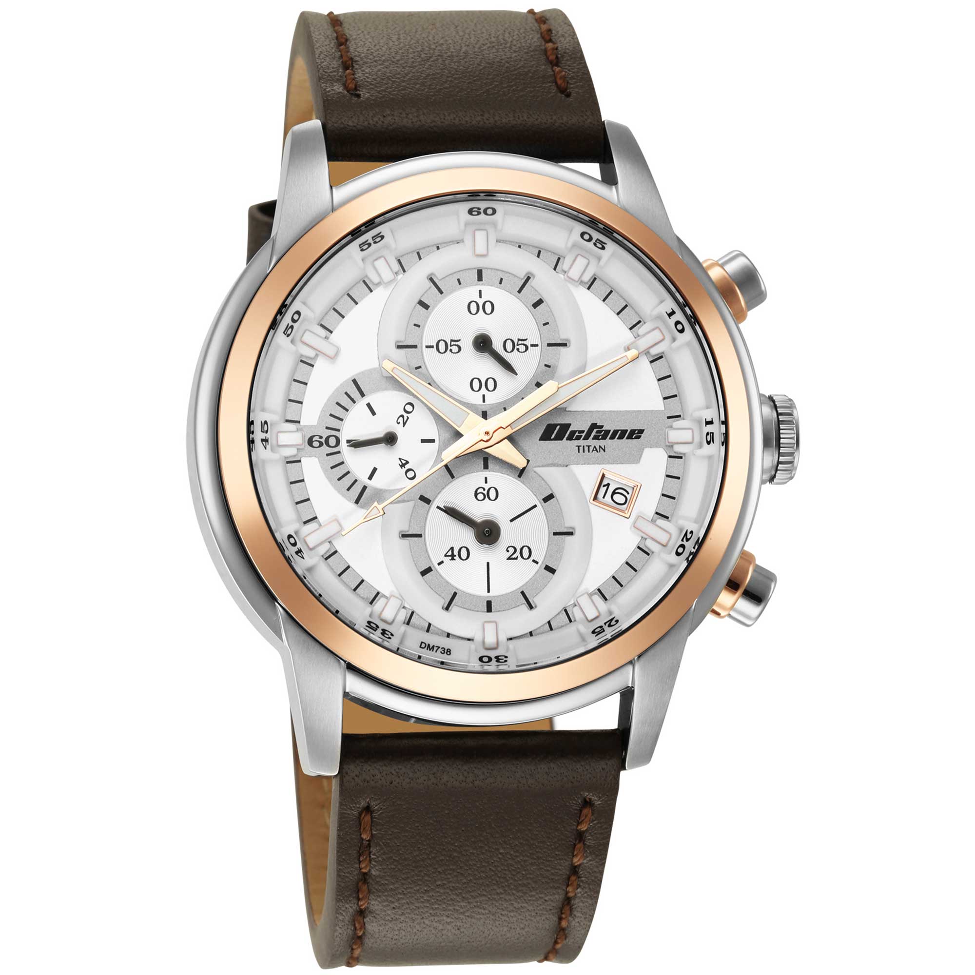 Titan, Men's, Analog Watch, Silver Dial, with Leather Band, TI-90086KL02