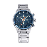 Titan Men's Watch Blue Dial Silver Stainless Steel Strap Watch, 90086KM01
