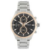 Titan Octane Men's Multifunction Watch Analog Black Dial Silver Stainless Steel Band, 90104KM02