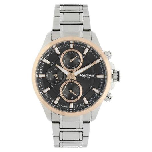 Titan, Men, Analog, Watch, Black Dial, Stainless steel Strap, 90104KM02