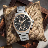 Titan Octane Black Dial Quartz Multifunction Stainless Steel Strap watch for Men 90104km02