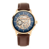 Titan Automatics Men's Watch with Blue Dial and Leather Strap, 90110WL02