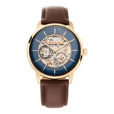 Titan Automatics Men's Watch with Blue Dial and Leather Strap, 90110WL02