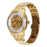 Titan Men's Automatic Watch Silver Dial With Gold Stainless Steel Strap , 90110YM01