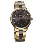 Titan Ceramic Fusion Men's Quartz Analog Watch Grey Dial with Dual-Tone Stainless Steel Strap, 90142KD02
